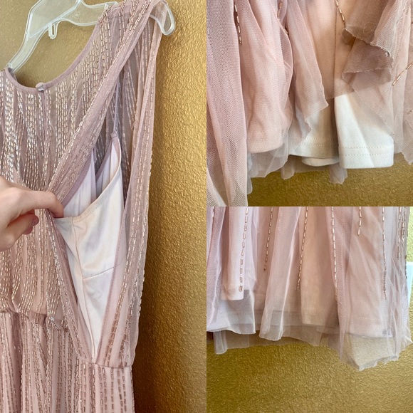 *Adrianna Papell Beaded Maxi Dress Blouson Gown* - Picture 6 of 7